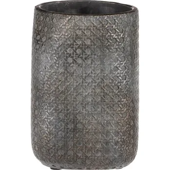Váza Šedá betonová váza s mozaikou, stabilní design pro květiny Barva: šedá