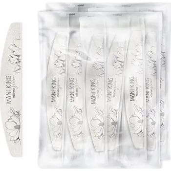Pilník na nehty 100/150 Slim půlměsíc ve fólii Flora Mani King 50 kusů