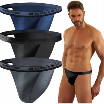 Slipy SLIPY PÁNSKÉ TANGA S ODHALENOU GUMOU bavlněné polské *M