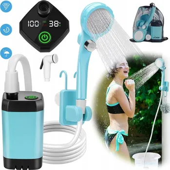 kempingová sprcha TURISTICKÁ SPRCHA KEMPINGOVÁ POD STAN PŘENOSNÁ POLNÍ SPRCHA 6000MAH