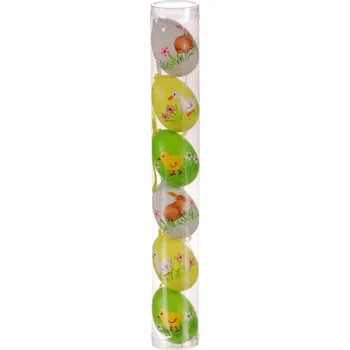 Velikonoční dekorace Plastová malovaná velikonoční vajíčka 6 ks - mix barev, dekorace Barva: Vícebarevná