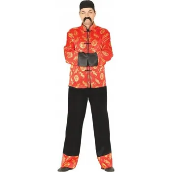 Karnevalový kostým Pánský čínský Kostým Guirca velikost L, červený