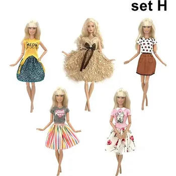3/4/5 dílné sety oblečků pro panenky Barbie Varianta: 5 Pcs H