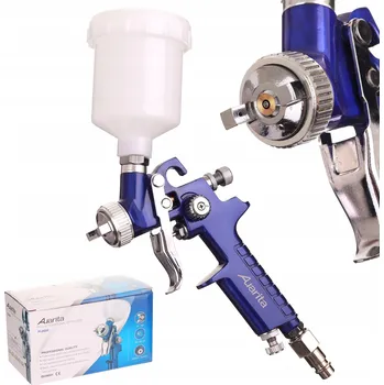 Stříkací pistole MINI LAKOVACÍ PISTOLE HVLP 1,0 MM PRO OPRAVY A LAKOVÁNÍ, NÁDRŽKA 125 ML