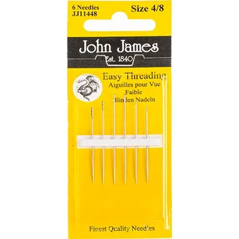 Bellatex Jehly ruční pro špatně vidící č.4-8 6ks/krabička Stříbrná