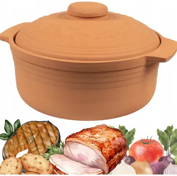 Hrnec GAR ŘÍMSKÝ HRNEC HRNEC NA PEČENÍ POKRMŮ S VÍKEM, NÁDOBA, FORMA 4L