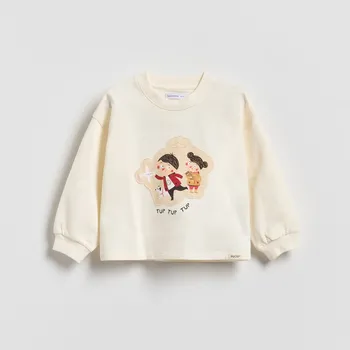 Dívčí oblečení Reserved - Mikina Pucio - tělová - 901HT-02X - 901HT-02X-98