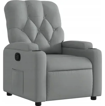 Křeslo Rozkládací křeslo, světle šedé, čalouněné látkou