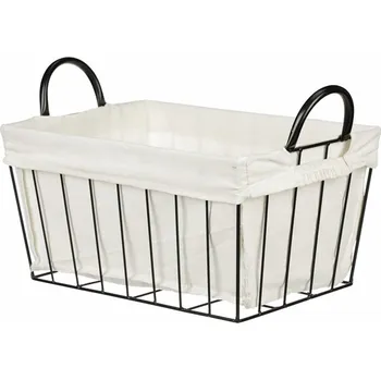 Nákupní košík Kovový koš s látkou, černý, odolný, vyjímatelný, praktický Barva: černá