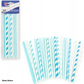 Barevná papírová brčka na pití - modrá.