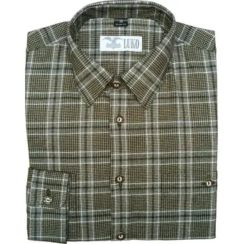 Pánská košile LUKO pánská košile flanelová zelené káro košile: 46