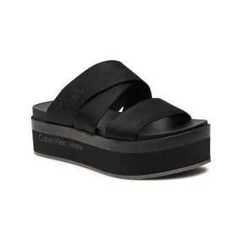 Dámské pantofle Nazouváky Calvin Klein Jeans Flatform Sandal Webbing In Mr YW0YW01361 Černá 39
