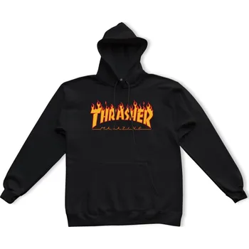 Pánské oblečení Thrasher mikina Flame Hoody Black XL