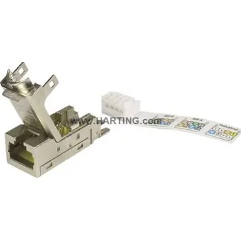 Konektor Napájecí konektor pro vysoké zatížení, řada: HARTING RJ Industrial, počet kontaktů: 8, Samice, orientace těla: Pravý