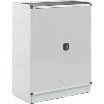 Policová skříň Skladovací skříňka 2dveřová, Ocel uzamykatelná stojací, 800 x 425 x 1000mm Treston