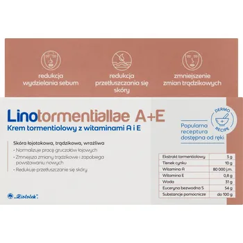Pleťový krém Denní vyživující krém na obličej Linotormentiallae A+E Ziołolek 50g
