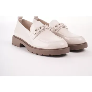 Dámské pantofle PASS dámské mokasíny bílé s ozdobnou přezkou