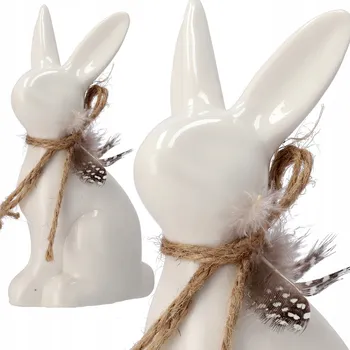 Velikonoční dekorace ZAJÍC ZAJÍČEK 14.5CM VELIKONOČNÍ BÍLÝ FIGURKA DÁREK K Velikonoce DEKORACE