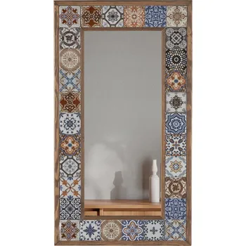 Zrcadlo Zrcadlo Blue Cape nástěnné obdélníkové, rám dřevo, 400 x 700 mm