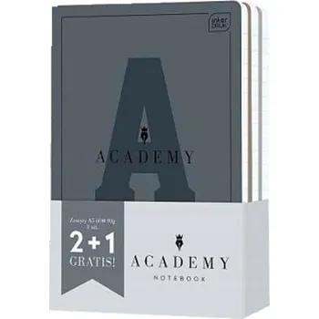 Sešit Sešit A5, 60 listů, linkovaný, ACADEMY, 3 kusy, INTERDRUK
