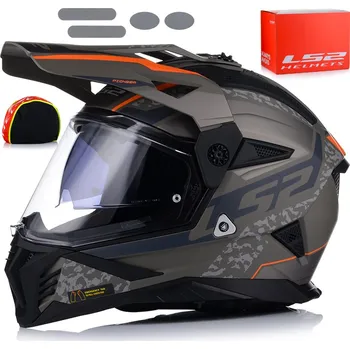 Helma na motorku Přilba LS2 MX702 Pioneer II Devot Matt Sand homologace 22.06