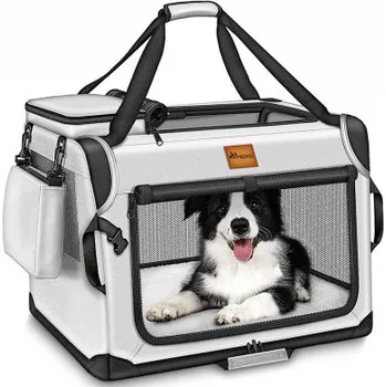 Pelíšek pro psa Skládací přepravka pro psy, 50 x 34 x 34 cm, světle šedá - B TRESKO