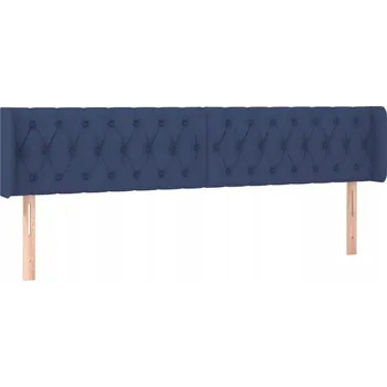 VidaXL Čelo postele s ušima, modré, 203x16x78/88 cm, látka