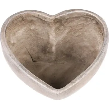 Šedý květinový obal srdce z polyresinu - pietní dekorace pro vzpomínku Barva: šedá