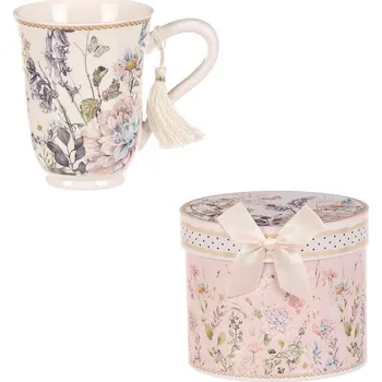 Elegantní porcelánový hrneček s květinovým motivem v dárkové krabičce Barva: Vícebarevná