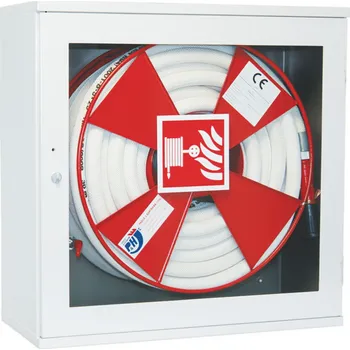 Hydrantová skříň Pavliš a Hartman, Hydrantový systém s hadicí D19 -20bm - prosklená dvířka - proudnice ekv. 6 - BÍLÁ, svv 111/B