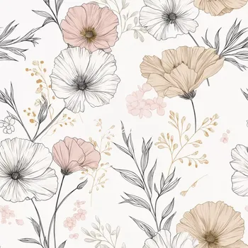 Úplet, Světlé květy na světlé (E) (Top kvalitní úplet Bella digitisk)