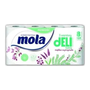Toaletní papír MOLA jemný bílý 3vrstvý 8 rolek