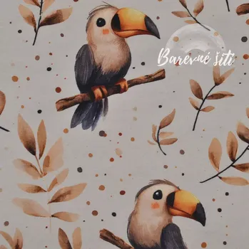 Úplet, Tukani, světle hnědá (E) (Luxusní vzory z Turecka)