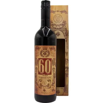Víno Dárkové víno v krabičce 0,75l - Krásné narozeniny 60 Merlot