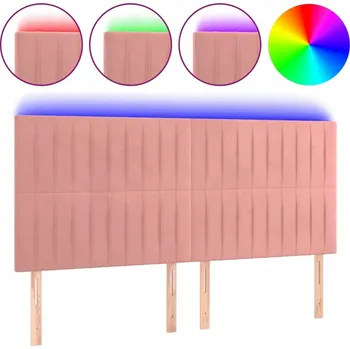 VidaXL Čelo postele s LED osvětlením, růžové,