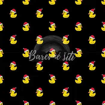 Úplet, Vánoční kachničky na černé (E) (Top kvalitní úplet Bella digitisk)