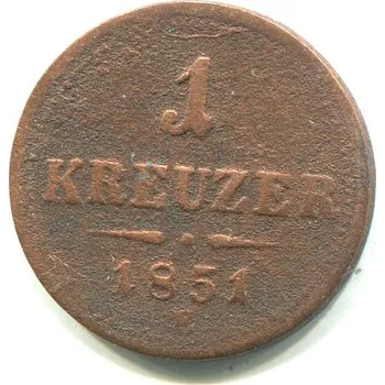 František Josef I. 1 Kreuzer 1851/E.