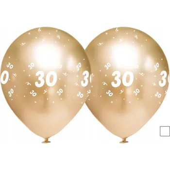 Balónek Balónky k 30. narozeninám zlaté "30", 30 cm, 10 ks
