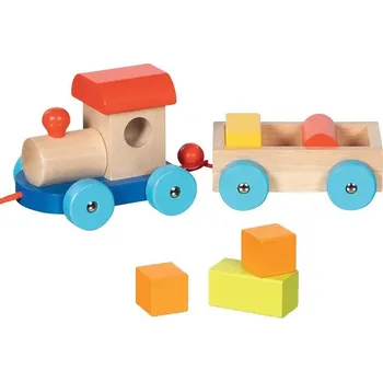 Dřevěná hračka Vlak dřevěný - Tahací s koskami Marseille (Goki) - Novinky