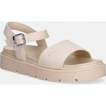 Dívčí sandály Dětské sandály Calvin Klein Jeans V3A2.83255.35.39 béžová 01X, EUR 35