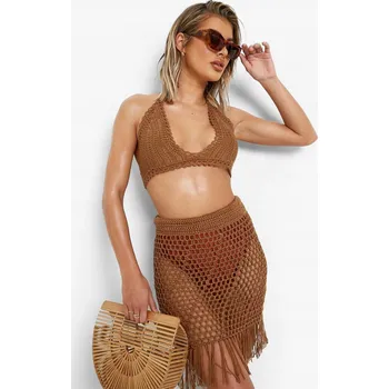 Dámské oblečení BOOHOO Hnědá krajková podprsenka bralet (L)