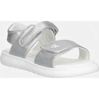 Dívčí sandály Dětské sandály Calvin Klein Jeans V1A2.83241.20.29 stříbrná SLV, EUR 25