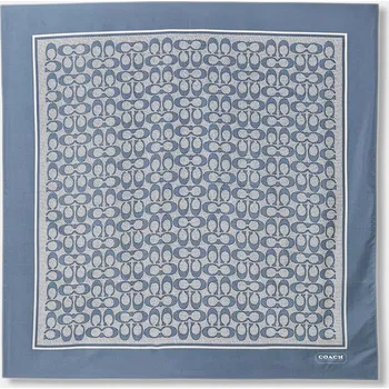 Šátek Coach hedvábný šátek C2755 modrá 50X, vel. ONE SIZE