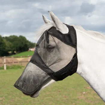 Koňská maska proti hmyzu BUSSE Maska proti hmyzu Fly Cover Pro Gap BUSSE, bez ochrany uší/s překrytím nozder, černá EXTRA FULL