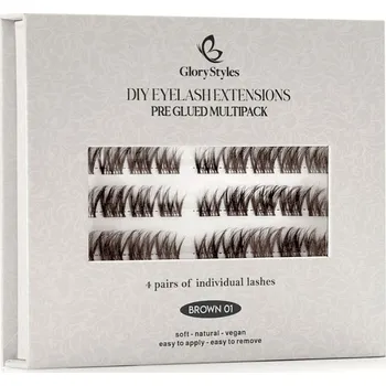GloryStyles Samolepící segmentové řasy BROWN 01