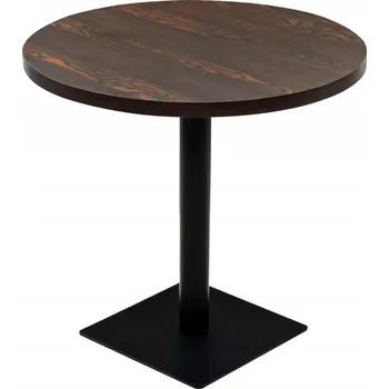 Konferenční stolek Bistro stolek ve francouzském stylu, MDF tmavý jasan, Ocel, 80x75 cm, 4nohá základna