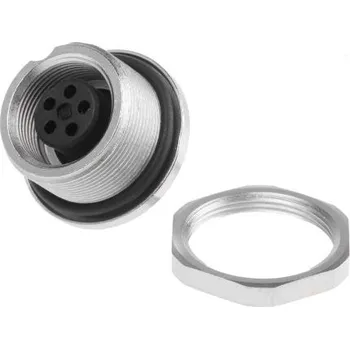 Elektrický konektor Konektor, řada: 712, počet kontaktů: 5, orientace těla: přímý, Montáž na panel, pohlaví kontaktu: samice velikost