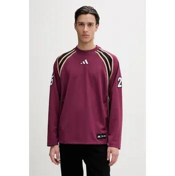 Pánské tričko Tričko s dlouhým rukávem adidas x Mercedes KG4795 burgundské 93X, vel. XL