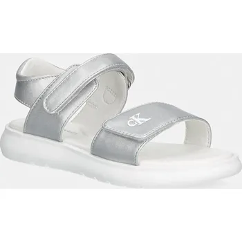 Dívčí sandály Dětské sandály Calvin Klein Jeans V1A2.83241.30.34 stříbrná SLV, EUR 34