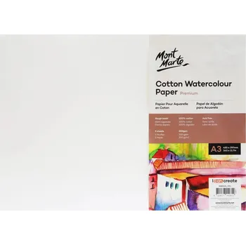 Akvarelový papír Bavlna Mont Marte A3 300 g/m², 5 listů